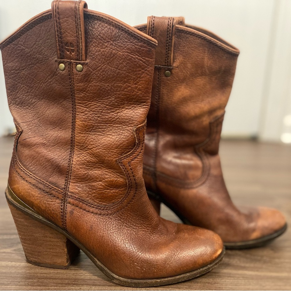 Lucky Brand LK ELLENA Brown Western Heeled Boot - Size 8.5 - Picture 3 of 8